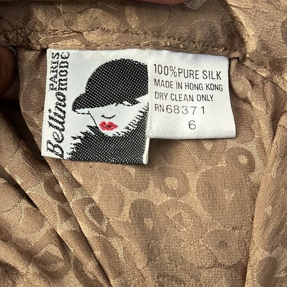Bellini Paris Mode Silk Skirt Brown size 6 - Picture 12 of 12
